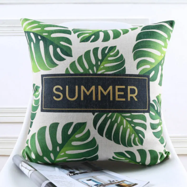 Бесплатная доставка! Подушка квадратной формы с зелеными растениями в