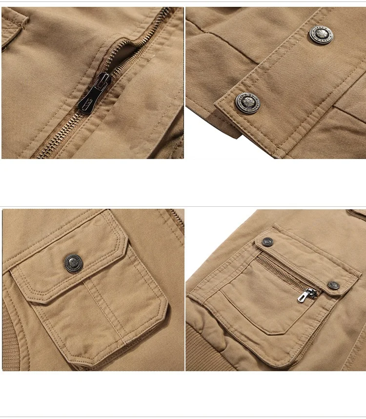 Vest Jacket Sleeveless Men Vest Male Many Pocket Waistcoat Photographer Autumn Unloading Tactical Stand Collar Multi Pocket Vest