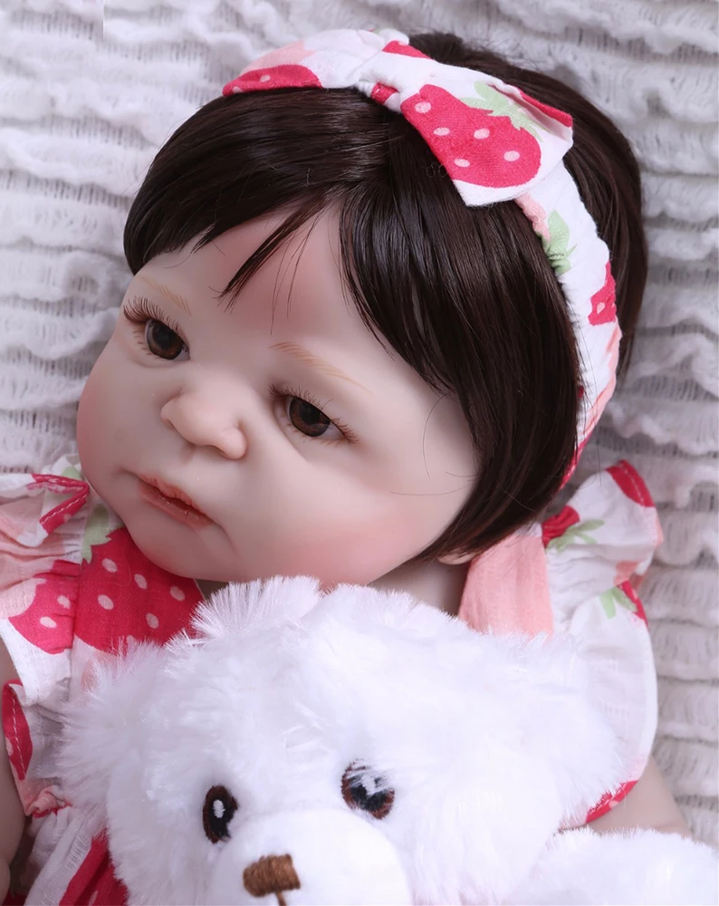 Полностью силиконовая виниловая Кукла Reborn girl Детская кукла игрушка 55 см