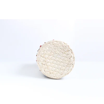 

beach bag straw bucket bag summer totes rattan bags with pom pom women Lovely cake handbag 2019 new fashion Wholesale