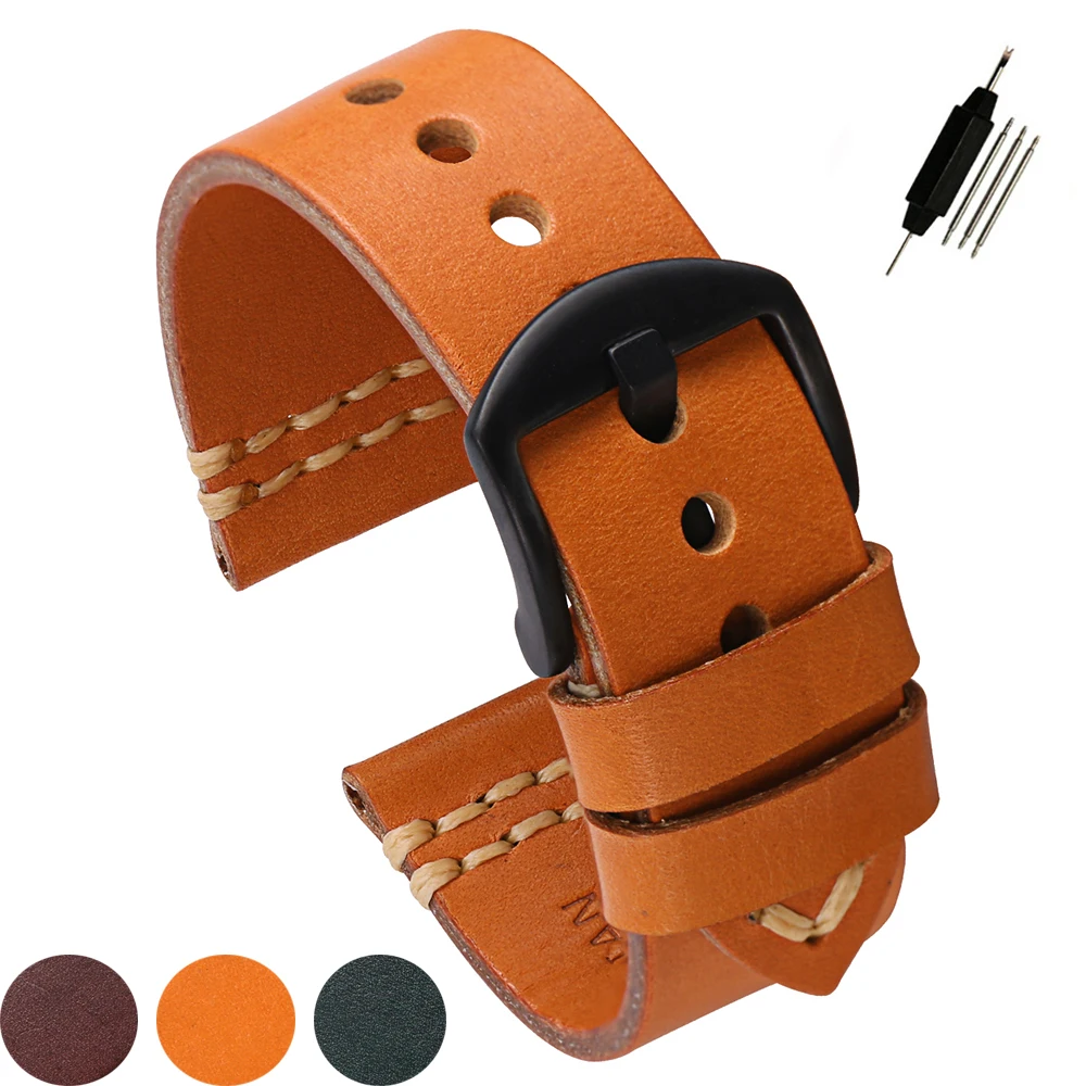 Ремешок для часов CARTY мужской винтажный сменный Браслет ручной работы из