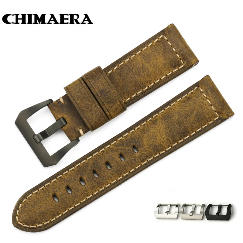 Винтажный ремешок для часов CHIMAERA из натуральной кожи 24 мм | Наручные часы