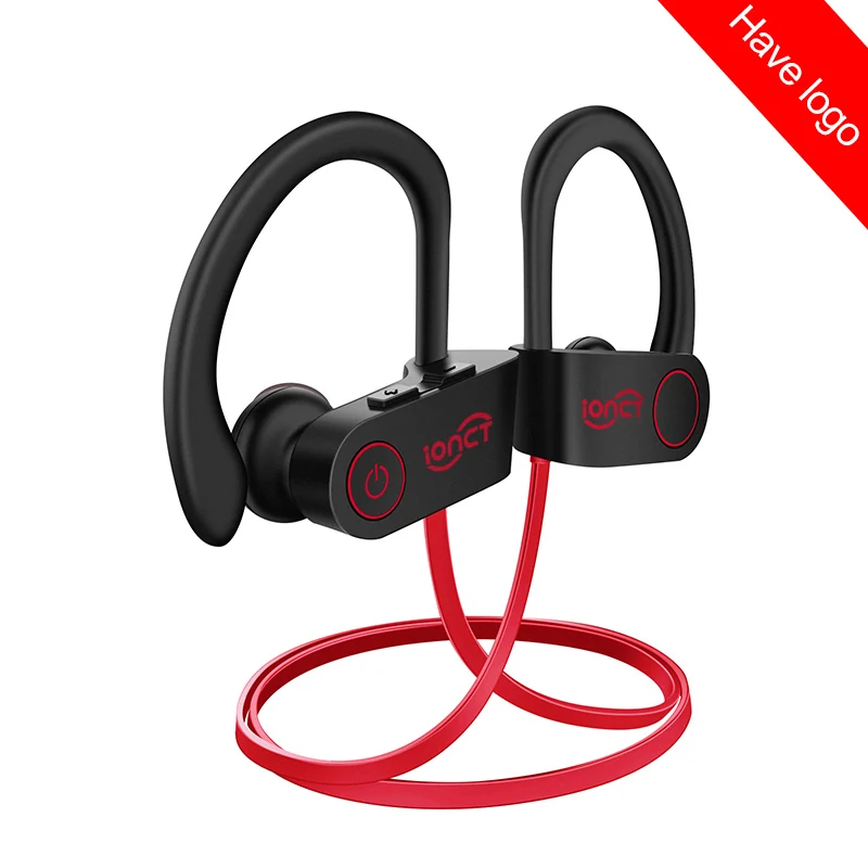 U8-Red-logo IONCT U8 5,0 Bluetooth наушники IPX7 водонепроницаемые AAC беспроводные наушники спортивные басовые наушники с микрофоном для iPhone xiaomi huawei - Цвет: U8-Red-logo