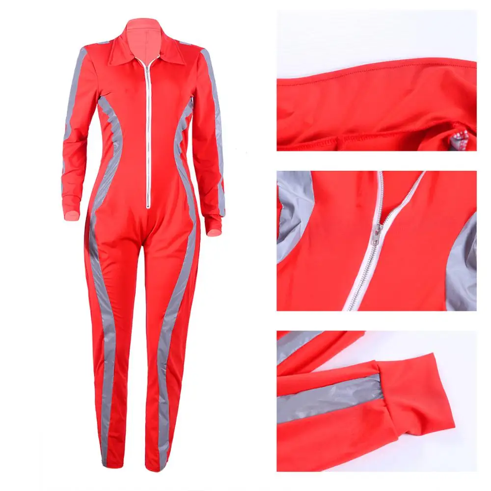 Женский модный комбинезон флуоресцентная полоса строчка ночное видение