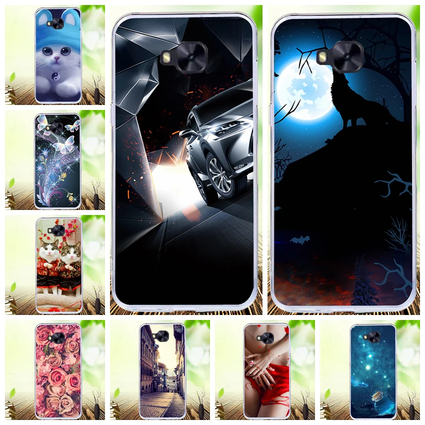 Мягкие TPU с рисунком чехол для Asus ZenFone Selfie Pro ZD552KL 4 селфи ZD551KL пейзажа Животные
