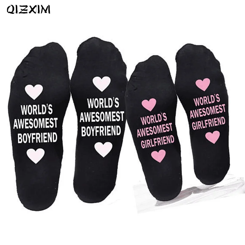 Носки QIZXIM с надписью для влюбленных нижнее белье носки пар мужские женские