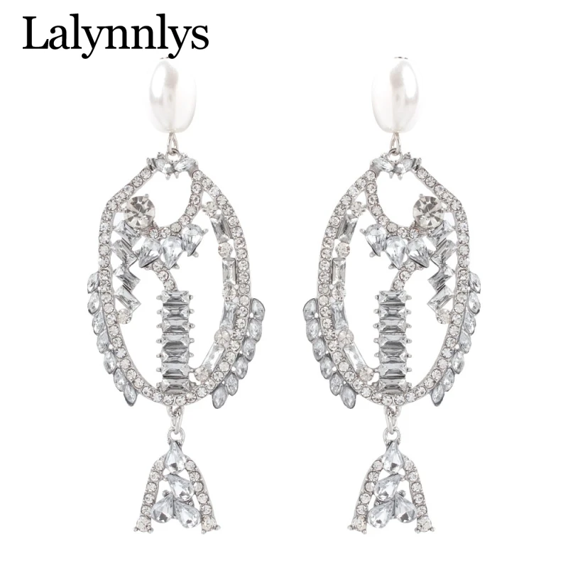 Lalynnlys, новая мода, серьги в виде рыбы, фламинго, висячие серьги, птицы, краб, стразы, серьги-капли для женщин, девушек, подарочные украшения для ушей E60531