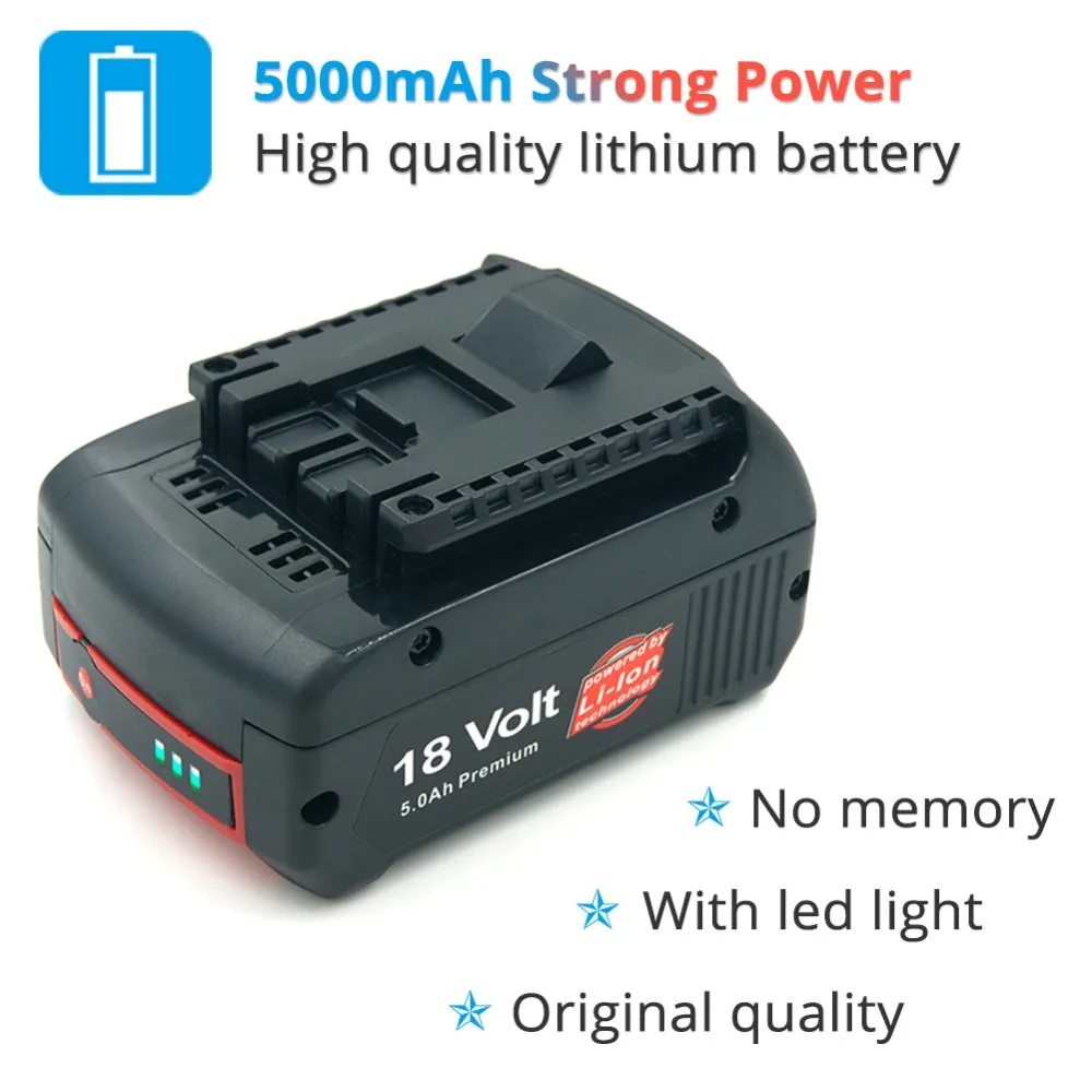 Литий ионный аккумулятор для Bosch 5000 мАч 18 в 2 шт.|Перезаряжаемые батареи| |