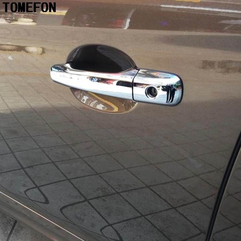 TOMEFON ABS Chrome Side Door Handle Cover Trim One key hole or With Smart Key Hole 8pcs For VOLVO XC60 2014 2015 2016 | Автомобили и