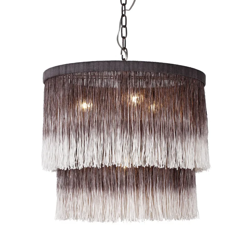 Тканая люстра из ткани для скандинавских принцесс американская легкая Роскошная