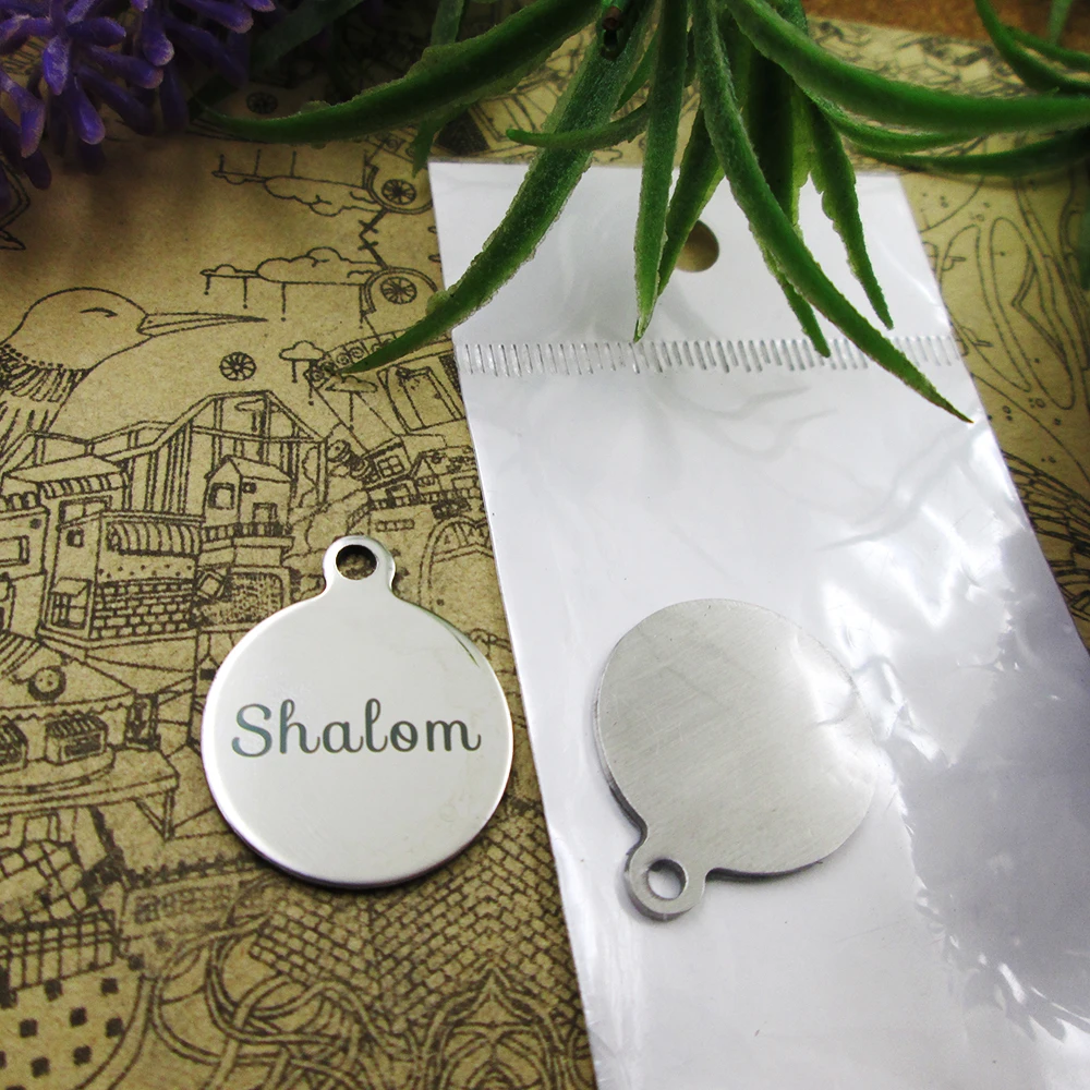 

10pcs--"Shalom"stainless steel charms 5 styles for choosing DIY Charms for necklace bracelets