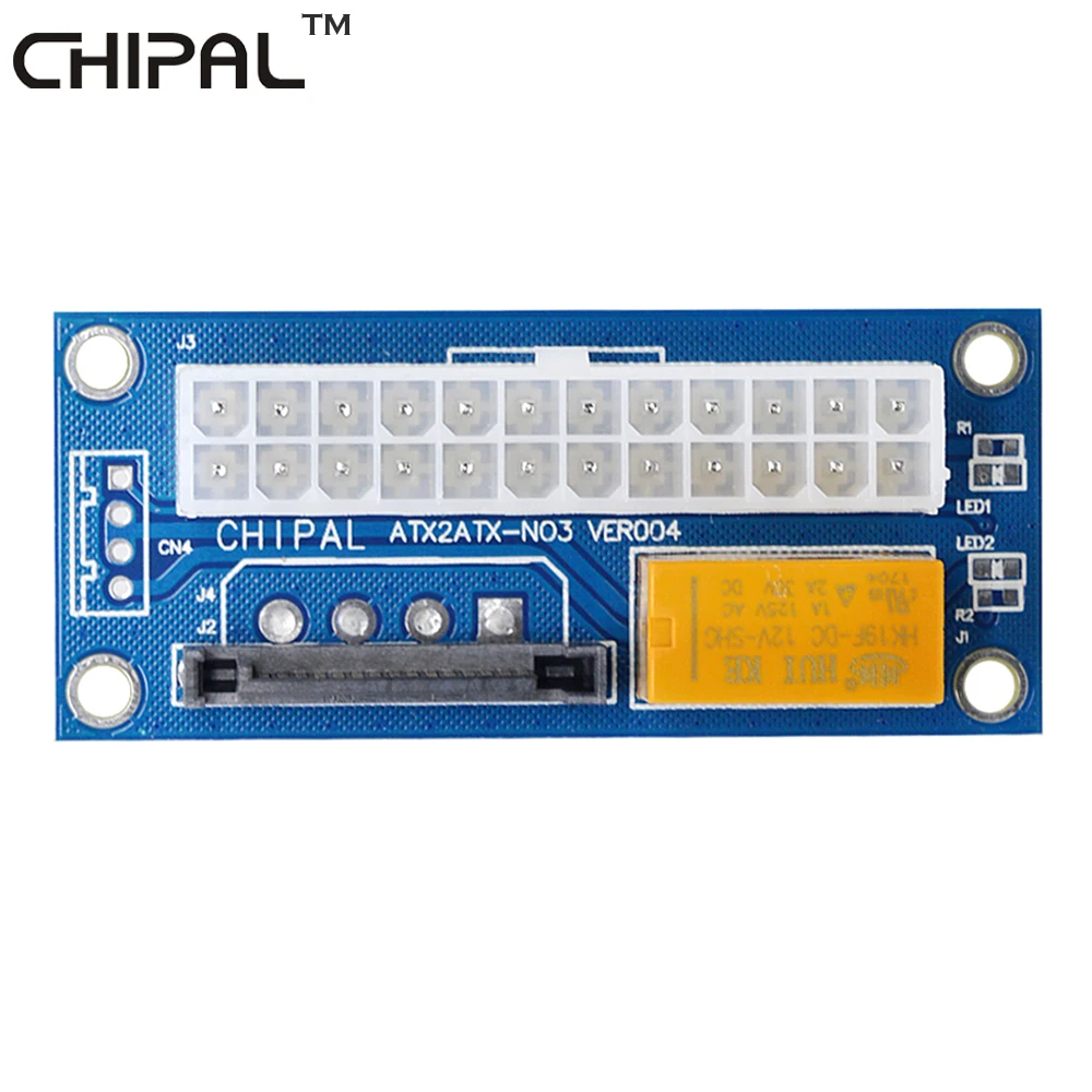 CHIPAL 100 шт. ATX двойной PSU кабель адаптер 24Pin к 15Pin SATA источник питания синхронизации