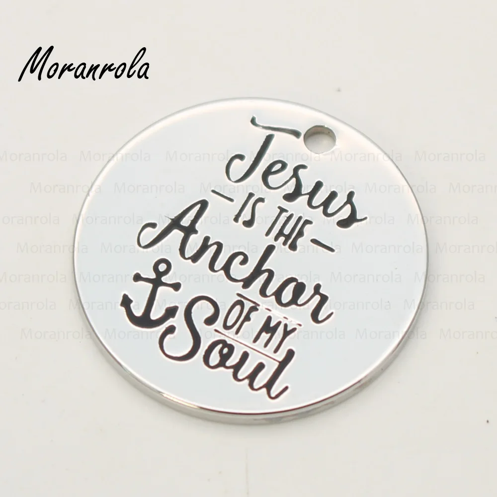 Новинка медное Серебряное ожерелье и брелок с надписью Jesus is the anchor of my soul
