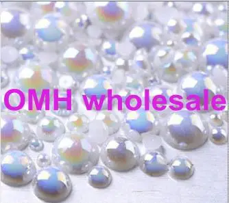 OMH оптовая продажа 1000 шт. AB цветные смешанные размеры от 2 до 10 мм рукоделие