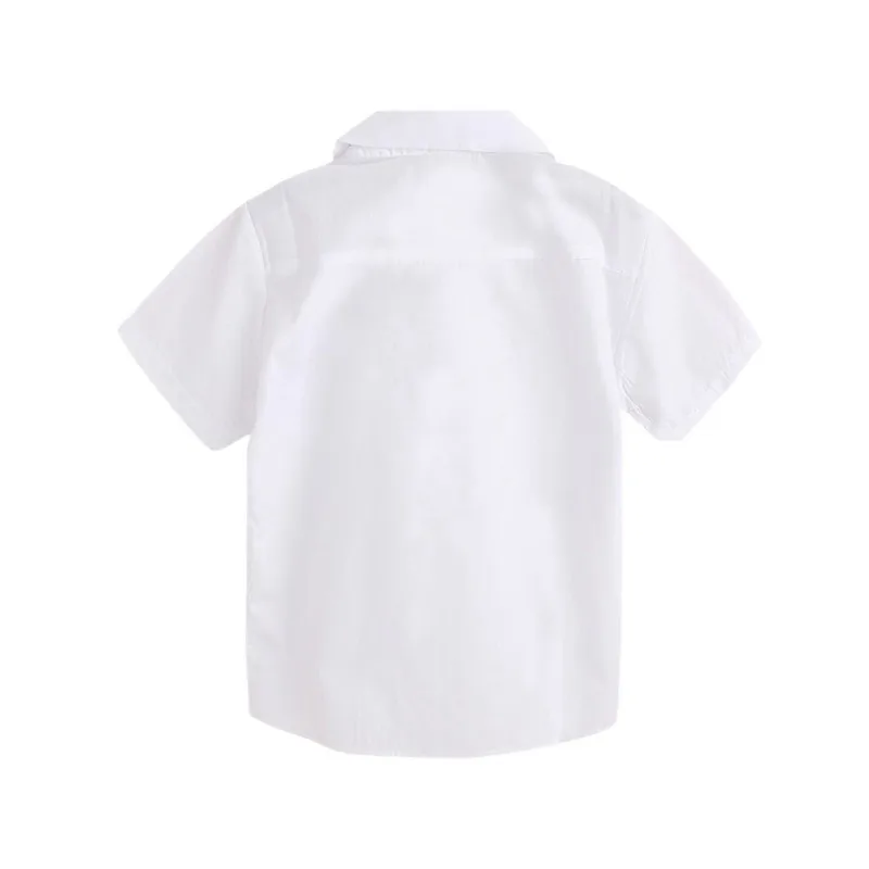 Детская рубашка для мальчиков Повседневная хлопковая белая на весну детская