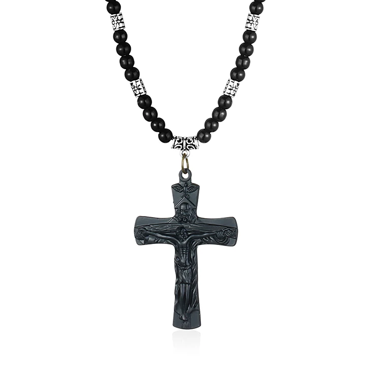 6 INRI Symbol Распятие Кожаный веревочный браслет с подвеской ожерелье для женщин ретро крест Иисус бусы цепочка ожерелье мужские Религиозные ювелирные изделия CN13 - Окраска металла: 6