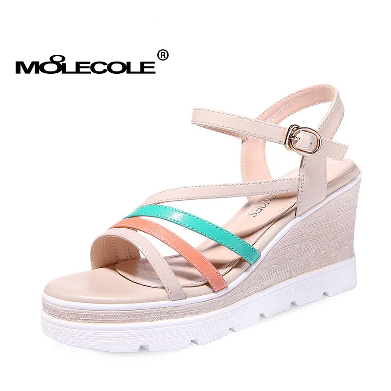 MOOLECOLE Women's Summer Popular Buckle Strap Sandals Students Shoes Heel Height 8.3CM Size EUR35-39 Model 70112 | Обувь