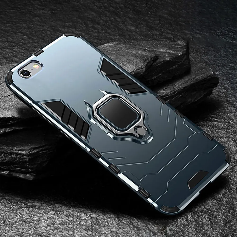 Navy Kisscase укрепленный чехол для iPhone 5 5S SE противоударный Combo кольцо держатель чехол для iPhone 7 6S плюс X 8 XS MAX XR 11 крышка Капа чехол на айфон 6s кольцо чехол на айфон 5s - Цвет: Navy