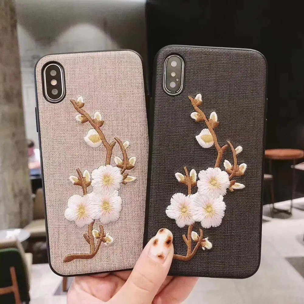 Чехол для iphone 8 чехол в китайском стиле с цветочной вышивкой 6 6s 7 plus и x xr xs max |