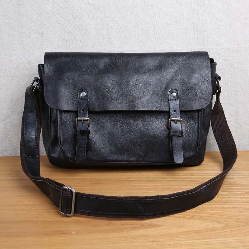 

AETOO Pure handmade suede leather casual leather retro shoulder slung men's bag