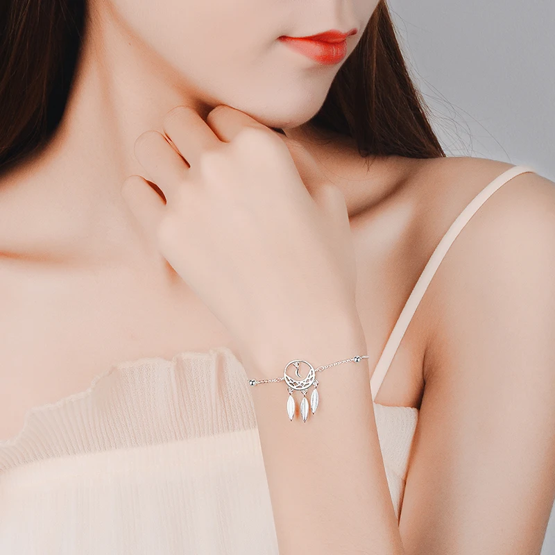 Женский винтажный простой браслет Qevila браслеты из стерлингового серебра 925 пробы