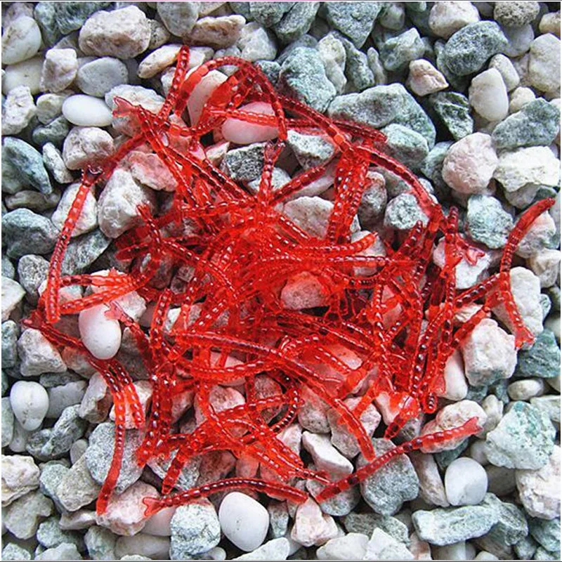 Акция! Bionic красный червь 2 см 100 шт. мягкие приманки дорога плавающий Рыбалка