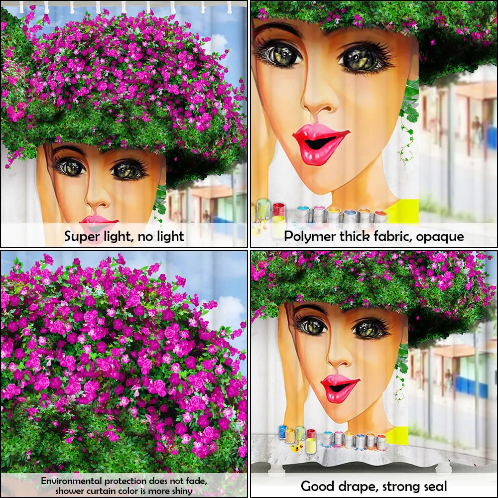 Современные художественные занавески для душа красивые водонепроницаемые