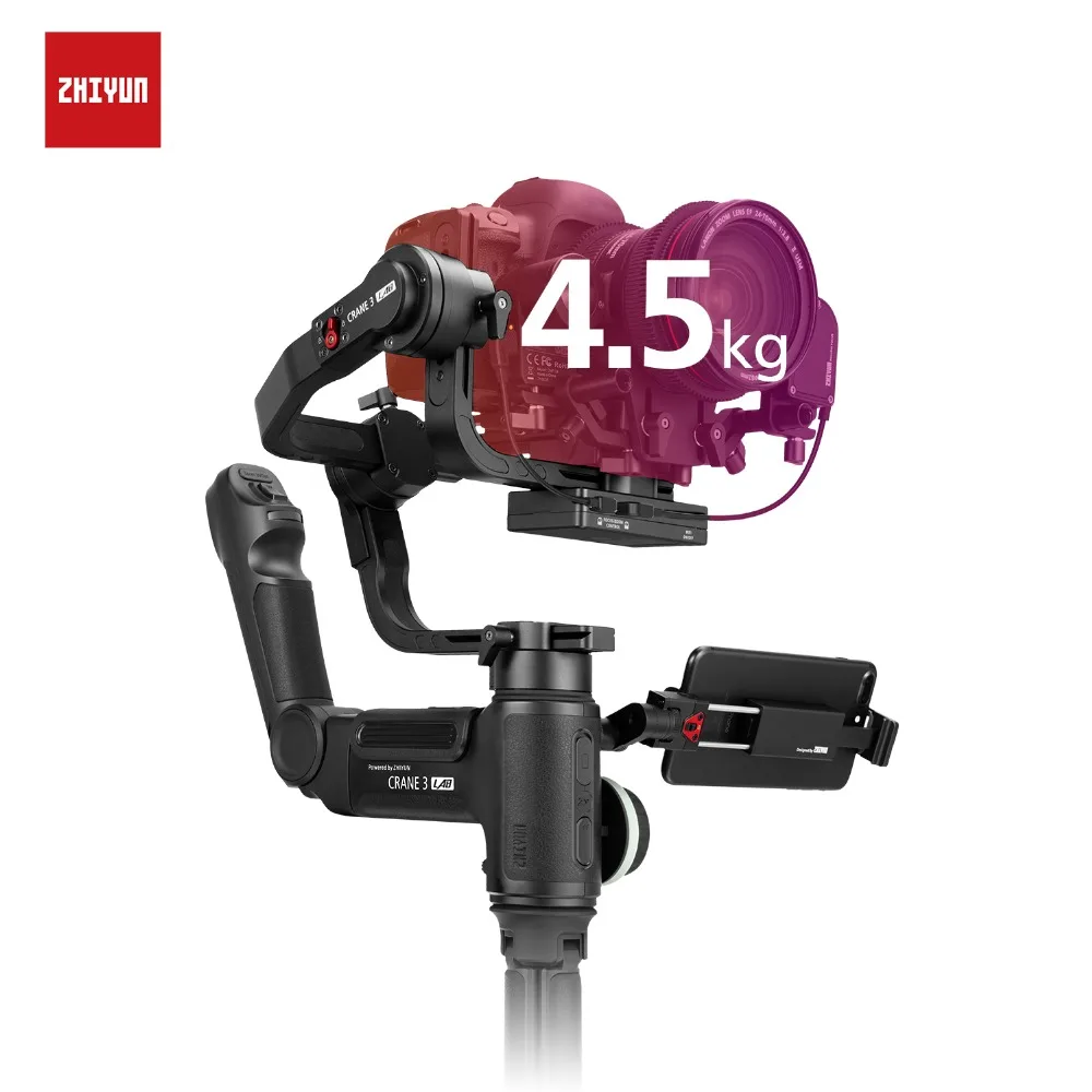 Стабилизатор для лабораторной камеры ZHIYUN Crane 3 ручной осевой шарнир с двойным