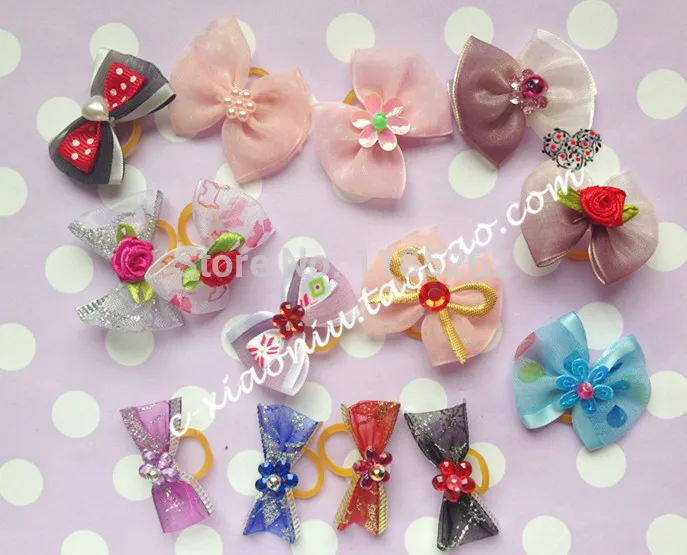 20 шт./партия 2014 новый смешанный стиль высокое качество жемчуг банты для собак