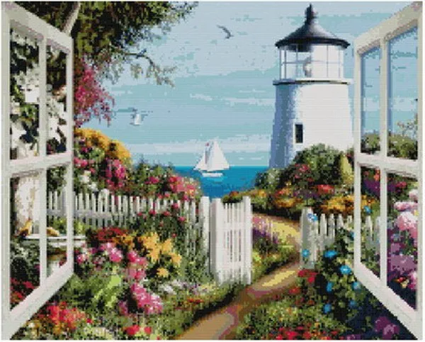 Бесплатная доставка высокое качество популярный набор для вышивки крестом маяк
