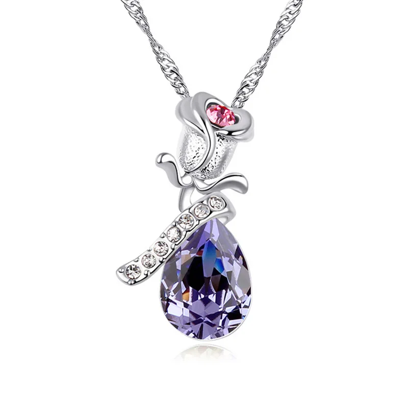 Новое поступление подвеска и ожерелье в виде Розы 5 цветов изготовлено из