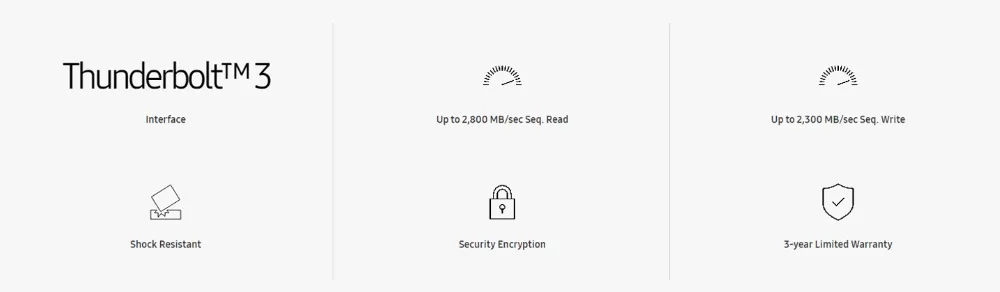 Samsung SSD External X5 2 ТБ 1 ТБ 500GB внешний твердотельный HDD жесткий диск Thunderbolt 3(40 Гбит/с) и обратно совместимый телефон