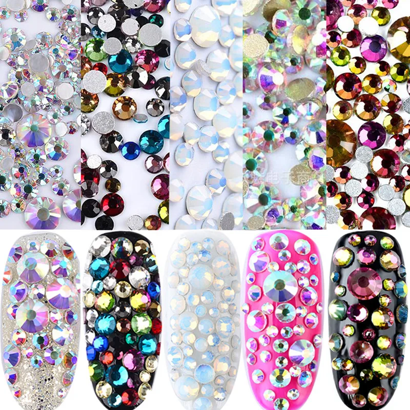1 упаковка Кристалл Опал белый ноготь маникюрный разные размеры Искусство Стразы