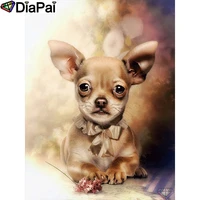 diapai 5d diy diamond painting 100 full squareround drill animal dog diamond embroidery cross stitch 3d decor a21438