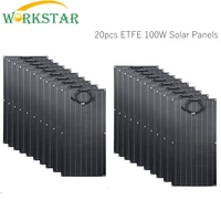 workstar 100w flexible solar panel 20pcs etfe solar module charger a grade monocrystalline silicon solar 100w panel solar
