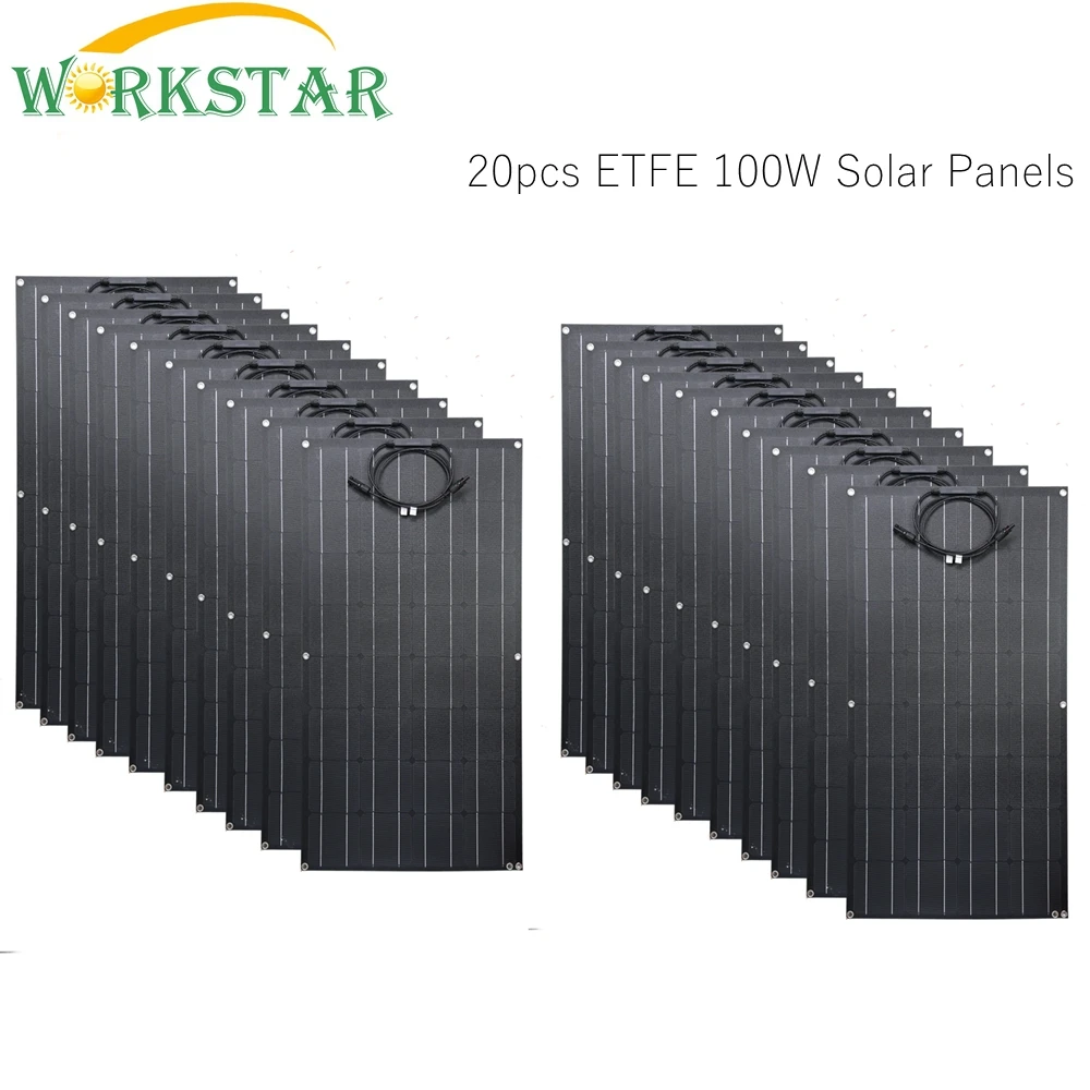 WORKSTAR 100 Вт Гибкая солнечная панель 20 шт. ETFE зарядное устройство для солнечного