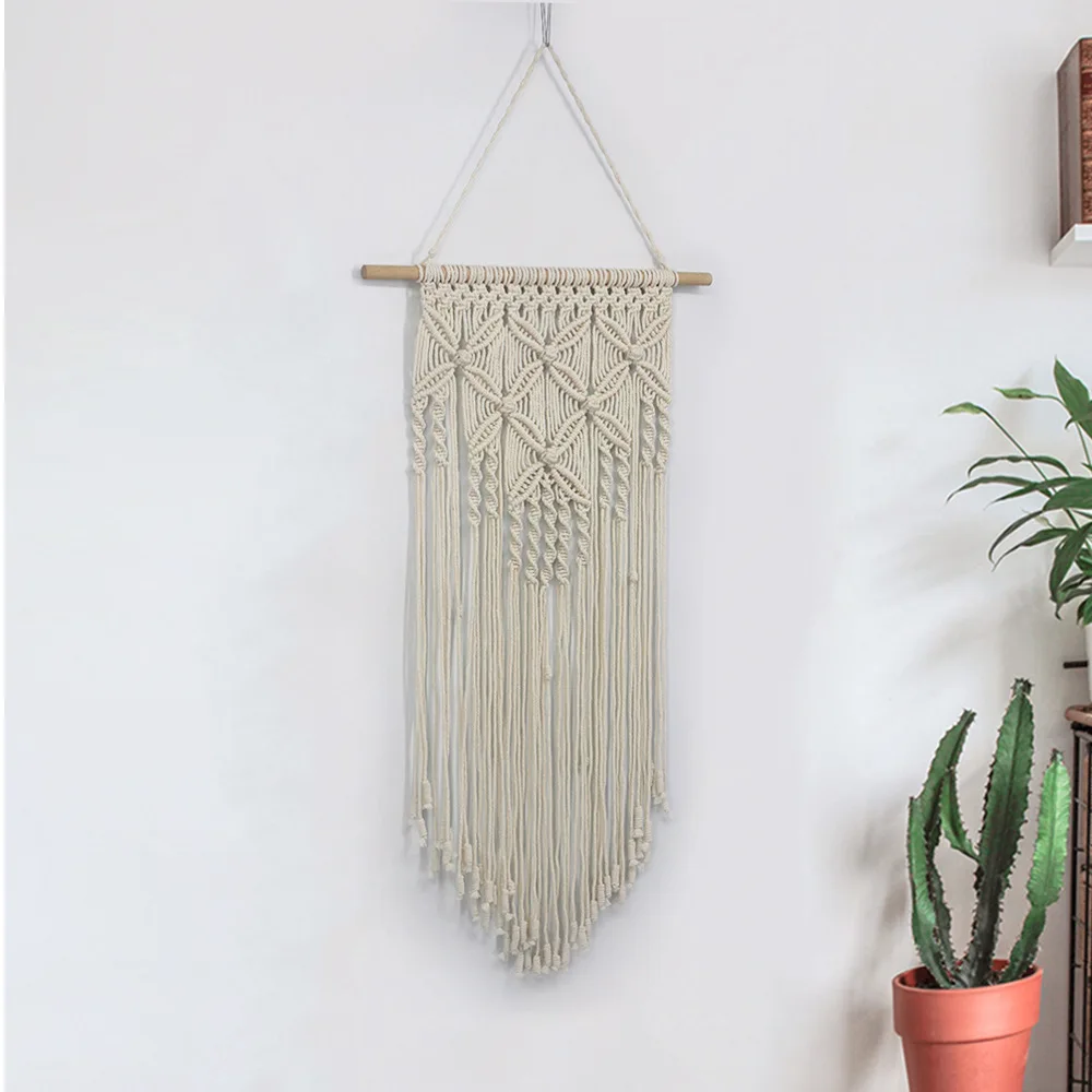 

Macrame Wall Art Handmade Wall Hanging Tapestry Bohemian Craft New Year's Gift Black Brown Home Decoration Live Broadcast