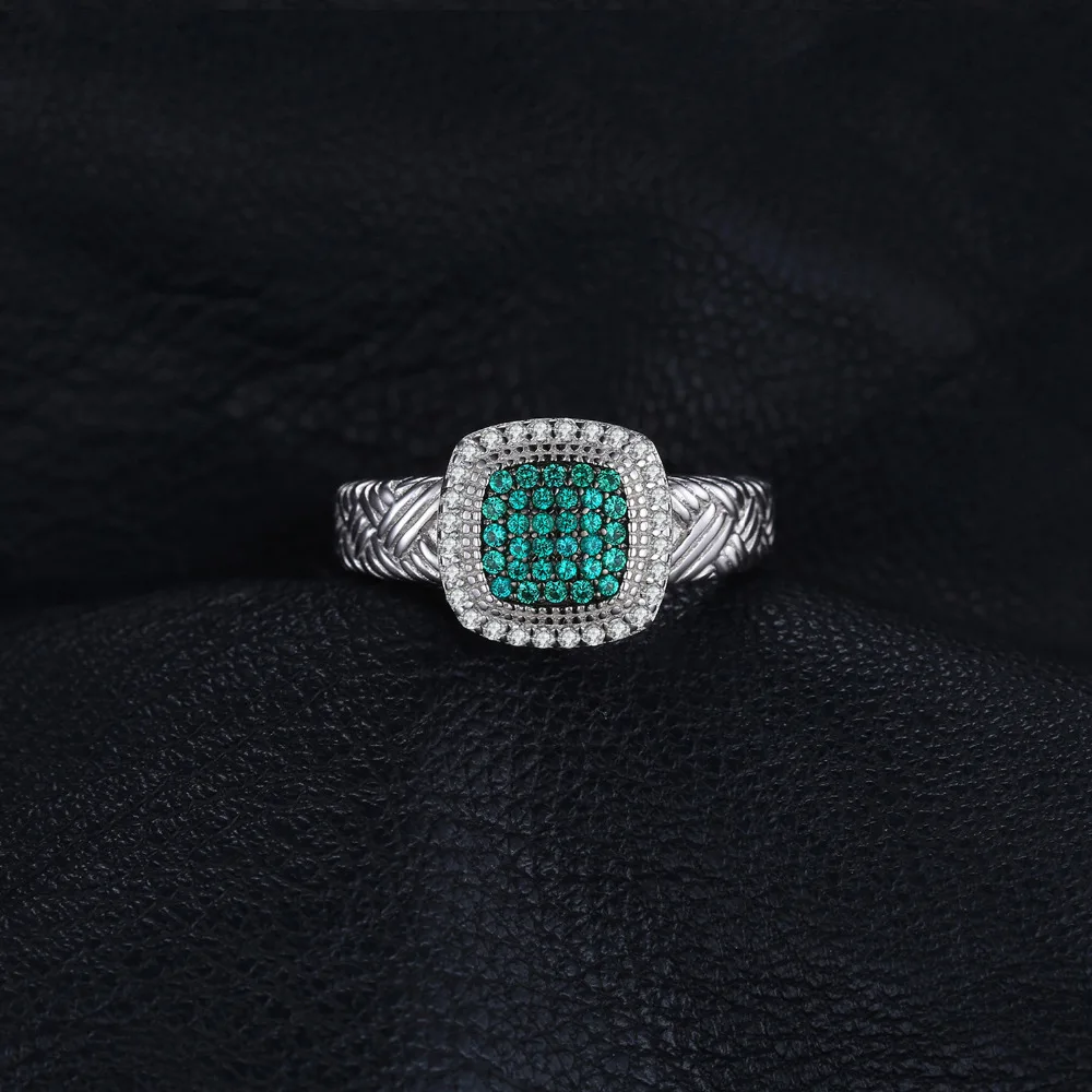 JewelryPalace круглый создана изумрудов коктейльное кольцо Твердые стерлингового