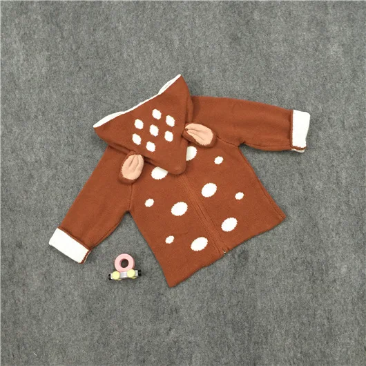 

New Autumn Winter Baby Girls&Boys Cute Hooded Deer Sweater Kids Pullover 1-4 Y