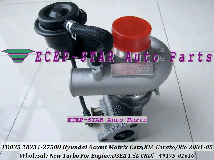 Бесплатная доставка TD025 28231 27500 49173 02620 02610 Turbo для HYUNDAI акцент Гетц Matrix KIA Cerato Rio D3EA л