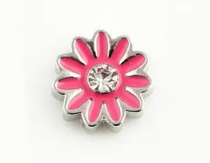 

20PCS/lot Hot Pink Flower DIY Alloy Floating Locket Charms Fit For Magnetic Memory Locket Fashion Jewelrys