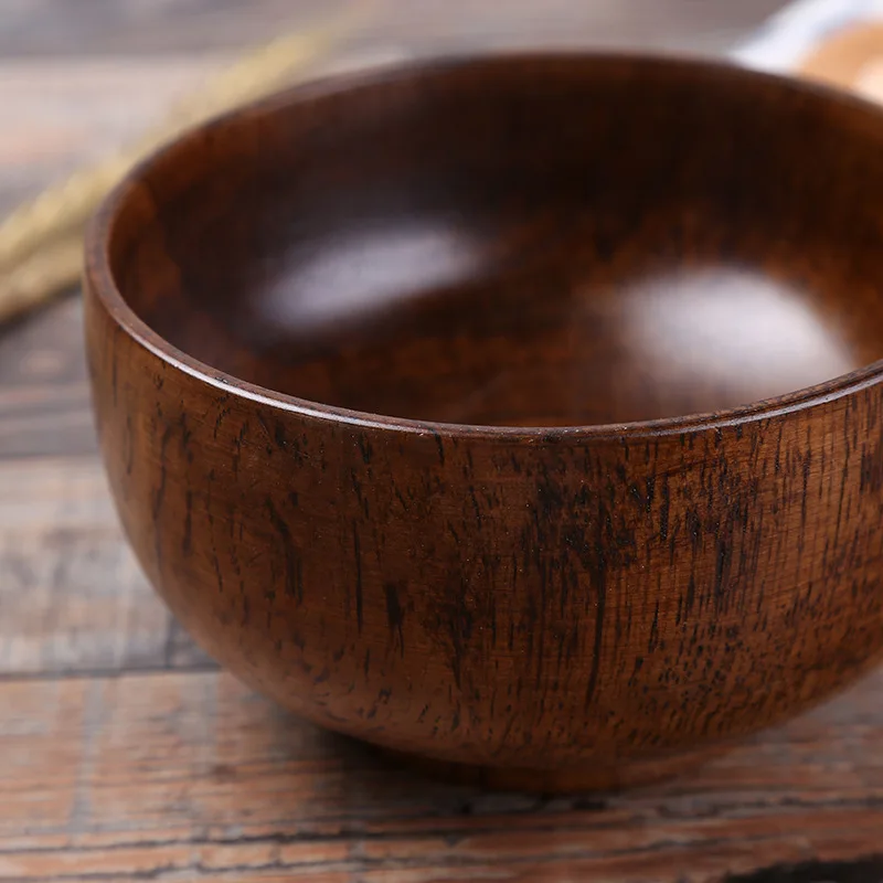Деревянная чаша в японском стиле посуда из натурального бревен полосатая