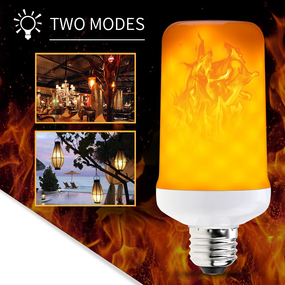 

E27 LED Flame Lamp E14 LED Fire Imitation Light E26 Flame Effect Bulbs SMD2835 Flickering Emulation Vintage Decor Lamp AC85-265V