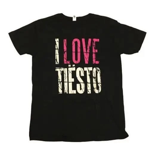 Tiesto I LOVE Camiseta/мужская футболка с круглым вырезом|Мужские футболки| |