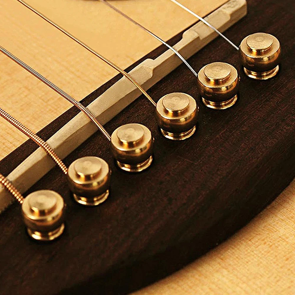Металлические акустические гитарные мостовые шпильки 6 шт. латунные элементы для