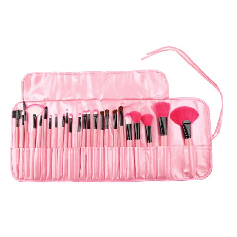 Профессиональная Кисть для макияжа набор из 24 предметов Розовый инструмент