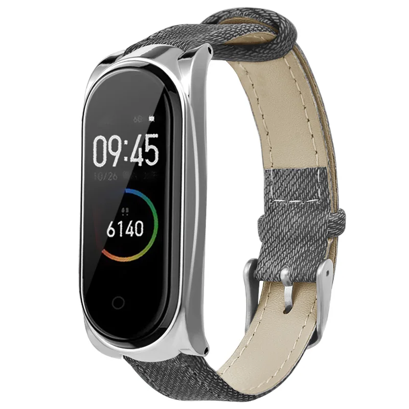 Элегантный кожаный ремешок для наручных часов с джинсовым узором и