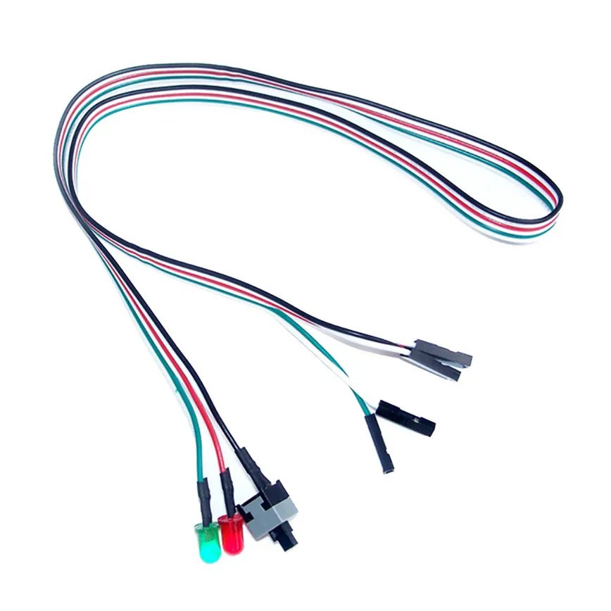 E5 ATX PC Compute Motherboard Power Cable 2 Switch On / Off Reset with LED Light 50CM jul07 |
