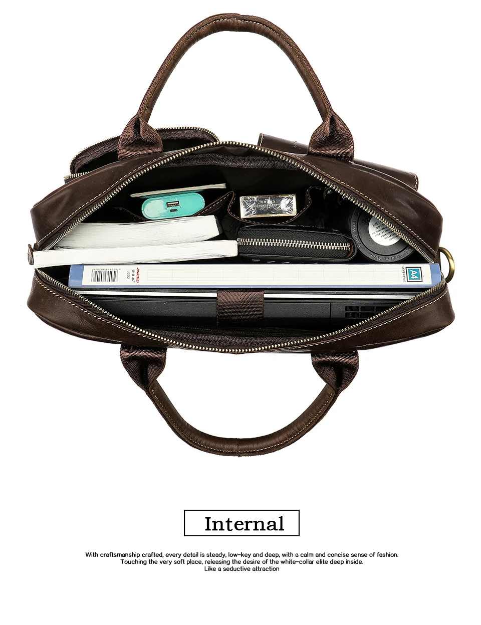 

Men's Briefcase bag men's Genuine Leather bags male 14inch business Laptop bag for men briefcases computer bags