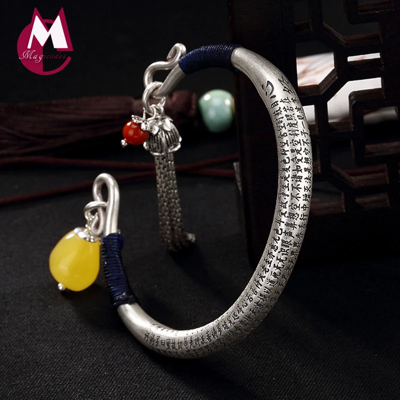 Браслет женский из серебра 2019 пробы с кисточкой пчелиного воска|Гибкие и жесткие